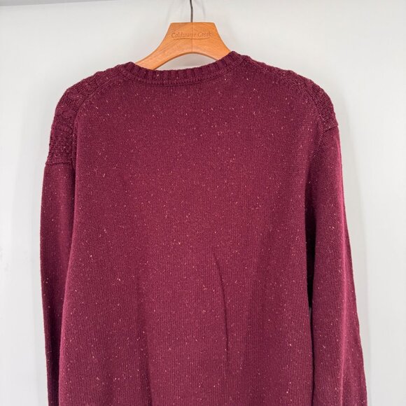 Roundtree & Yorke mens Burgundy Cable  V-Neck Sweater size XL Cotton Wool new - Picture 11 of 12